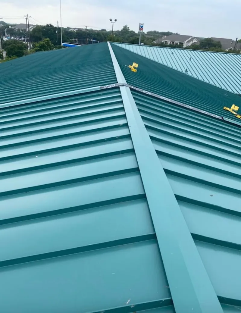Green commercial metal roof ridge and valley for Metal Roof Repair in Southern Pines